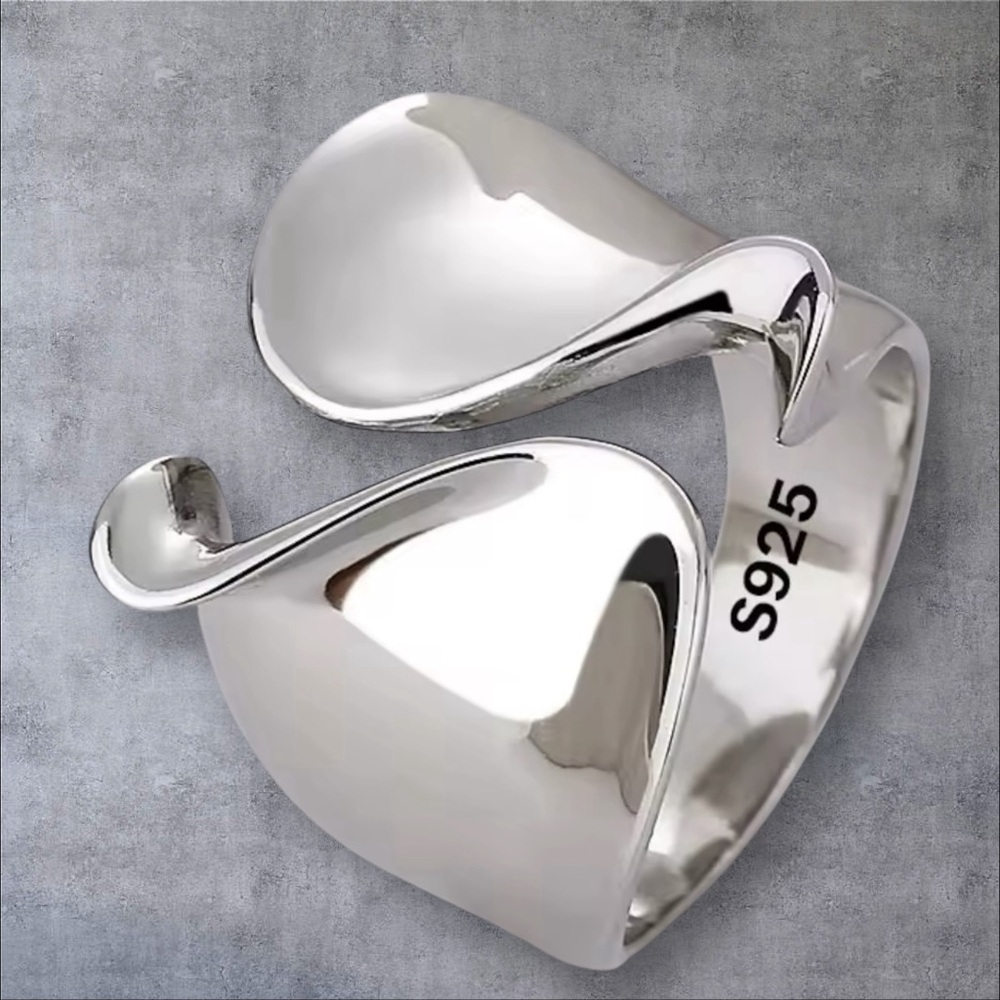 Solid Silver Thumb Ring Adjustable Size Stamped .… - image 5